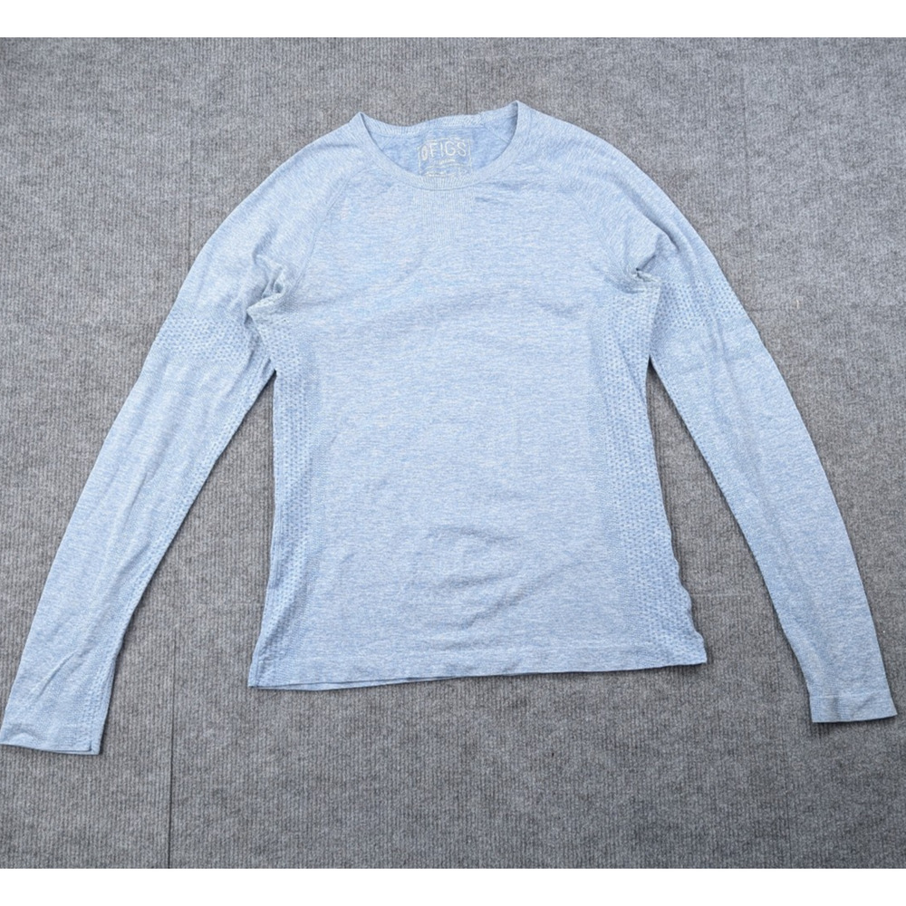 Figs Seamless Long Sleeve Shirt Women Medium Blue Base Layer Scrubs Work Utility